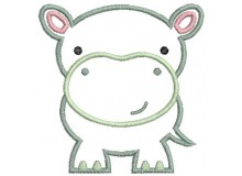 Stickdatei - Dschungeltiere Appli Nilpferd